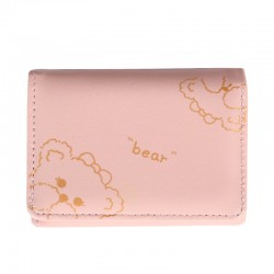 2024 new short folding wallet for women, compact, Korean-style, cute student cartoon bear, thin storage.
