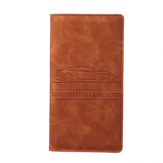 Leather car ID card holder, car registration and insurance holder, multifunctional PU car document holder.