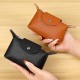 New leather coin purse for women, stylish snap-button zipper key bag Creative retro compact portable coin purse