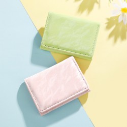 Cross-border hot-selling tri-fold wallet, macaron ripple, fashionable student coin purse, versatile wallet and card holder for women