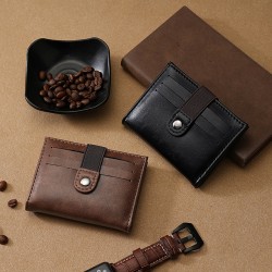 Men's multi-layered wallet with genuine leather texture, large capacity, anti-theft card holder, ultra-thin ID holder, two-in-one wallet.