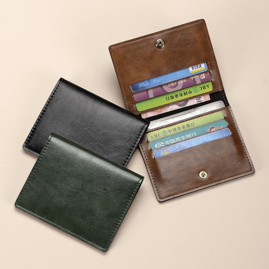 Hot-selling women's card holder, an ultra-thin, compact bank ID card holder, a driver's license holder, and a men's leather anti-demagnetic card holder