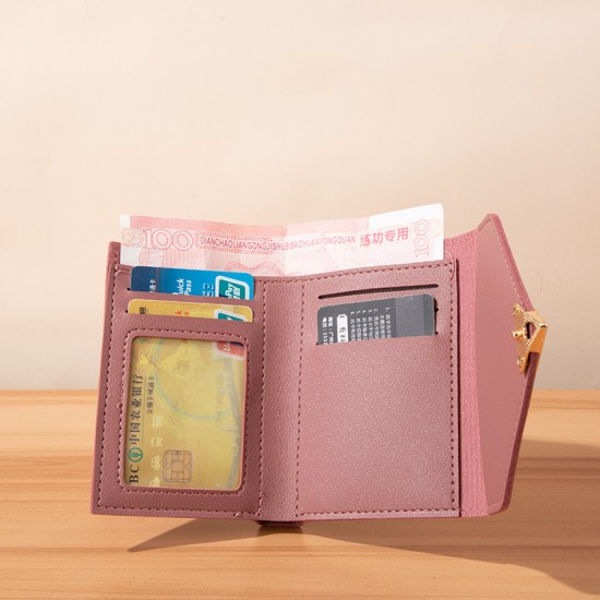 New short wallet and card holder for women, fashionable tri-fold wallet, fresh student clutch, simple and stylish Your small wallet