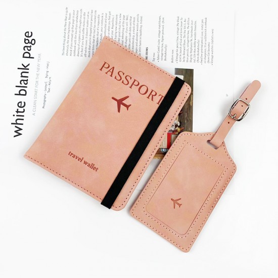 PU leather anti-magnetic passport bag, luggage tag set, leather anti-theft RFID passport holder, ID bag, passport holder