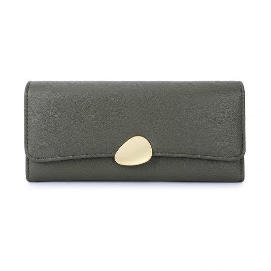 Cross-border hot selling fashion women's wallets, classic lychee-patterned tri-fold wallets, long clutches.
