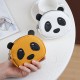 Cute Red Panda Genuine Soft Leather Coin Purse, Double Zipper, First-Grain Soft Leather Coin Purse, Multifunctional Key Bag for Women
