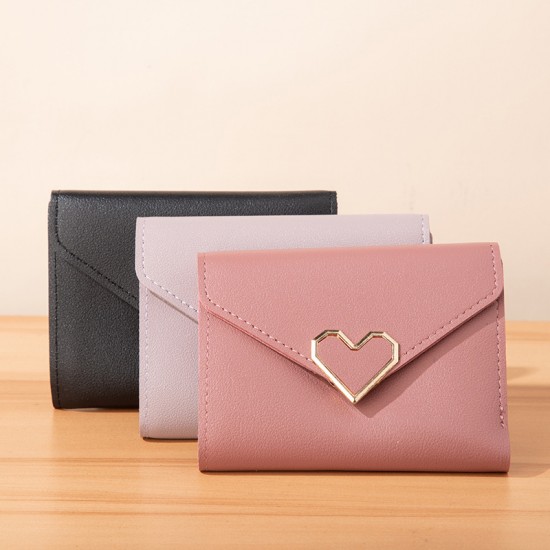 New short wallet and card holder for women, fashionable tri-fold wallet, fresh student clutch, simple and stylish Your small wallet