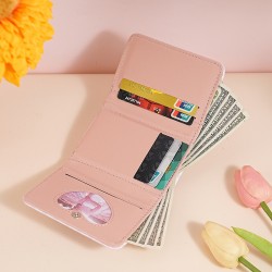 Cute cartoon print coin purse, multifunctional coin and ID two-in-one wallet, cross-border trade wallet, tri-fold card holder