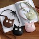 2024 new simple Jurchen soft leather neck coin purse, luxury cartoon mini card holder, cute storage bag trendy