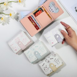 Korean-style women's wallets, short, cute cartoon wallets with multiple card slots, coin purses, wholesale wallets.