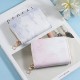 Factory direct 2024 new compact and exquisite accordion card holder for women, gradient multi-slot student zipper coin purse