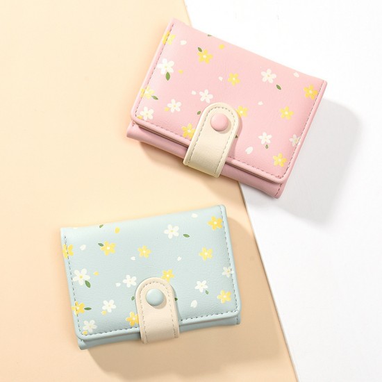 Best-Selling Korean-Style PU Wallet, Simple and Cute Fruit Student Coin Purse, Fashionable Print Short Women's Wallet and Card Holder