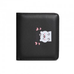 New women's bi-fold coin purse, Korean-style, multi-functional card holder, cartoon print, simple and fresh, Instagram-style.