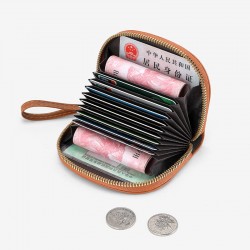 New accordion card holder for women with multiple card slots, large capacity, and a cute zippered student coin purse.