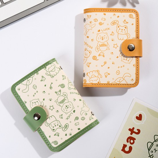 New cartoon student women's card holder, ultra-thin, anti-demagnetization, multi-functional ID wallet