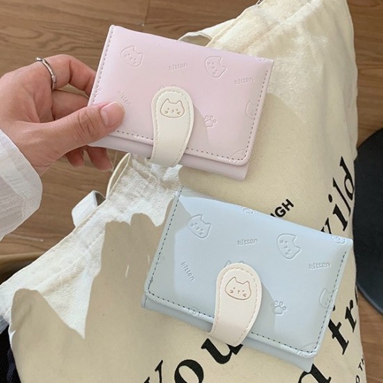 Women's wallet, ins women's small wallet, high-end folding wallet, short clutch, cross-border wallet.