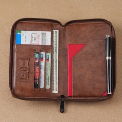 Business RFID passport holder, Crazy Horse leather travel passport holder, multi-function passport case, soft leather boarding case