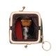 Cross-border retro clip coin purse, 2024 new compact, portable key holder, solid color PU, versatile coin storage bag