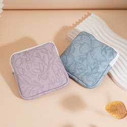 Sanitary napkin storage bag, large-capacity menstrual pad storage bag, student-friendly, cute, portable, girly PU leather