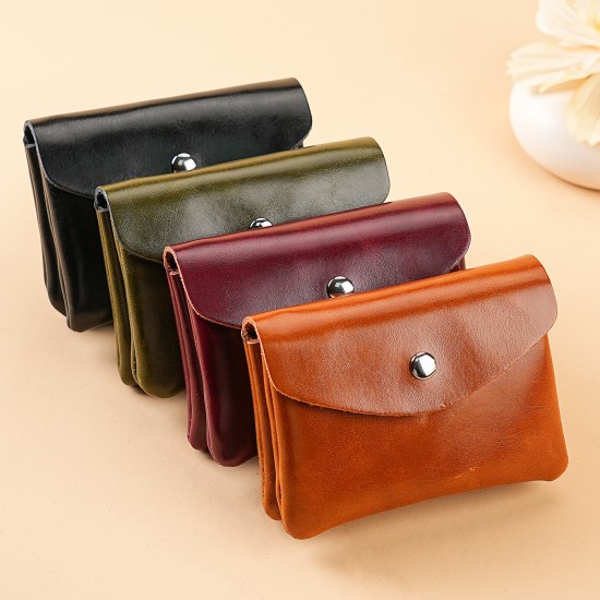 Simple women's PU coin purse, multifunctional card holder, large capacity for small accessories and coins, soft leather small wallet.