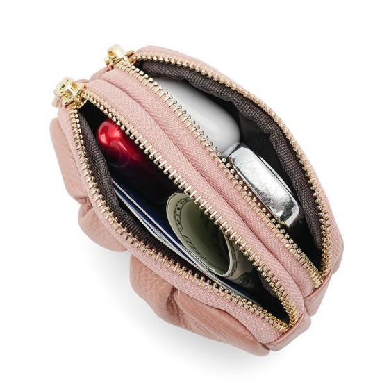 Simple PU small wallet, women's coin purse. Multifunctional, practical, elegant, pleated, double-layer zippered coin purse for women.