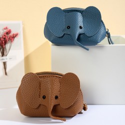 Women's Bag Charm, Creative Card Holder, Personalized Elephant Zippered Small Wallet with Multiple Card Slots for ID and Card Holder
