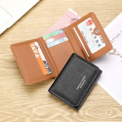 Best-selling solid color women's short wallet, simple, multi-slot, large-capacity card holder, multifunctional men's coin purse