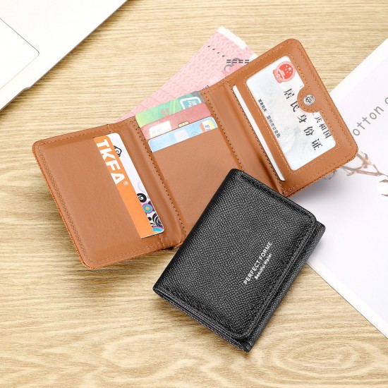 Best-selling solid color women's short wallet, simple, multi-slot, large-capacity card holder, multifunctional men's coin purse