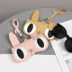 Ins, cute, cartoon-themed glasses case, portable for men. Women's sunglasses storage bag, protective case, glasses bag charm