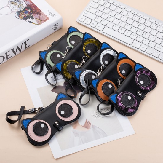 Customized glasses bag for outdoor use, with glasses bag pendant. Sunglass case, goggles holder, glasses case, PU sunglasses bag