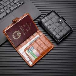 New anti-theft passport holder, crocodile-patterned universal ticket holder, portable three-in-one travel document storage bag.