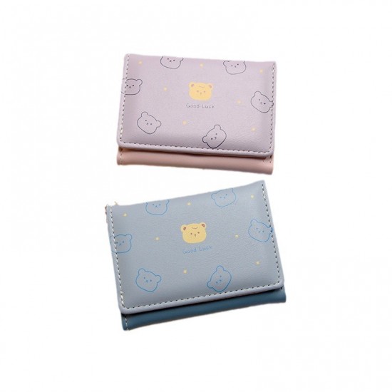 Korean-style small wallet for women, short wallet for women, student fashion, cartoon-themed wallet, thin wallet