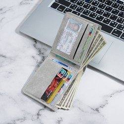 Men's Wallet, Simple, Soft Matte Leather, Short, Ultra-Thin, Multiple Card Slots, Suede, Trendy Brand, Ultra-Lightweight, Foldable