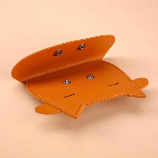 Japanese Creative Leather Thin Silver Coin Bag Cute cartoon cow card holder, compact coin purse for women.