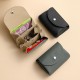 Japanese and Korean creative PU lychee leather wallet, short, cute coin purse, double-layered PU mini wallet for women