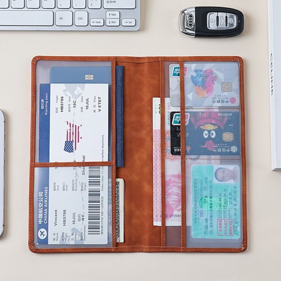 Leather car ID card holder, car registration and insurance holder, multifunctional PU car document holder.