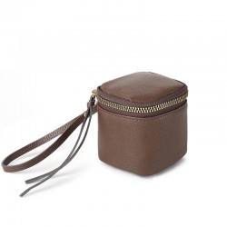 Vintage leather cosmetic bag, lipstick, and coin storage, a portable travel storage bin, and a personalized mini round coin purse