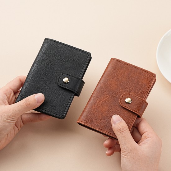 Men's high-end wallet, exquisite and compact, multifunctional, pleated short wallet, ultra-thin, minimalist, integrated small wallet and card holder.