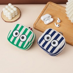 Big eye striped lipstick holder, card storage bag, digital bag, small hanging bag, embroidered small coin and earphone bag, zippered