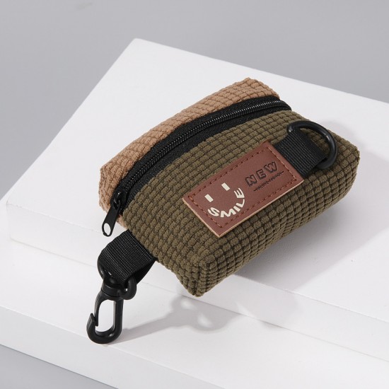 Corduroy outdoor cycling bag, headphone bag, portable storage, sports bag, universal bag, pendant, trendy, and personalized neck strap.