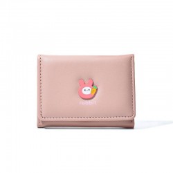 Women's wallet, compact ultra-thin folding short, cute student mini wallet, cartoon, fashionable INS coin purse.