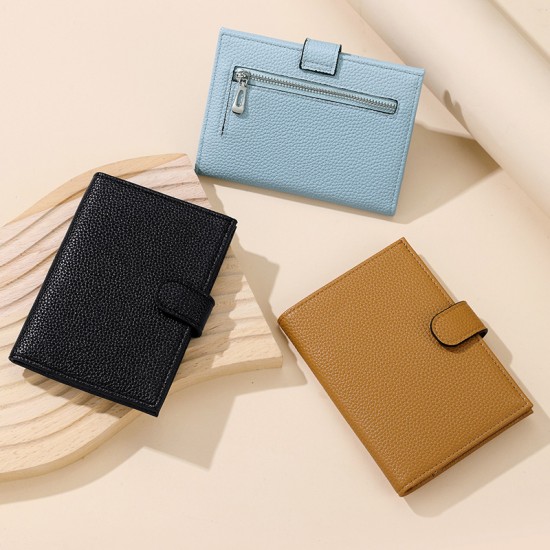 Cross-border women's anti-theft RFID passport bag, multi-function ticket and ID cover, universal PU wallet