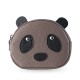Cute Red Panda Genuine Soft Leather Coin Purse, Double Zipper, First-Grain Soft Leather Coin Purse, Multifunctional Key Bag for Women