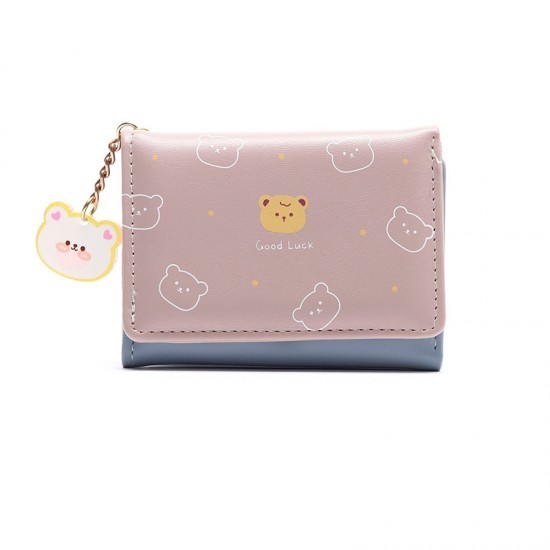 Korean-style small wallet for women, short wallet for women, student fashion, cartoon-themed wallet, thin wallet