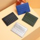 Woven pattern card holder for women, one-piece PU leather mini bank credit card holder, personalized ID and access card holder for men