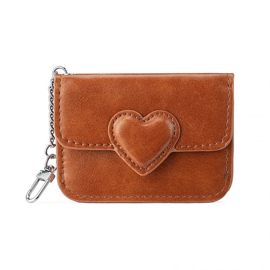 2025 new compact, exquisite, fashionable, heart-shaped card holder, macaron cute women's card holder, soft leather card holder wholesale