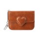 2025 new compact, exquisite, fashionable, heart-shaped card holder, macaron cute women's card holder, soft leather card holder wholesale