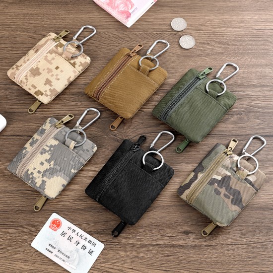 Mini tactical multifunctional men's sports wallet, earphone bag, bank card and coin pouch, mini coin purse