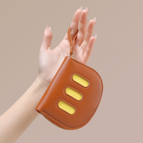 New accordion card holder for women with multiple card slots, large capacity, and a cute zippered student coin purse.