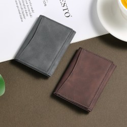 Cross-border European and American Vintage Card Holder, Ready-to-Stock, Multi-card Slot Men's Soft Leather Wallet, RFID Business Card Holder, Wholesale Gift